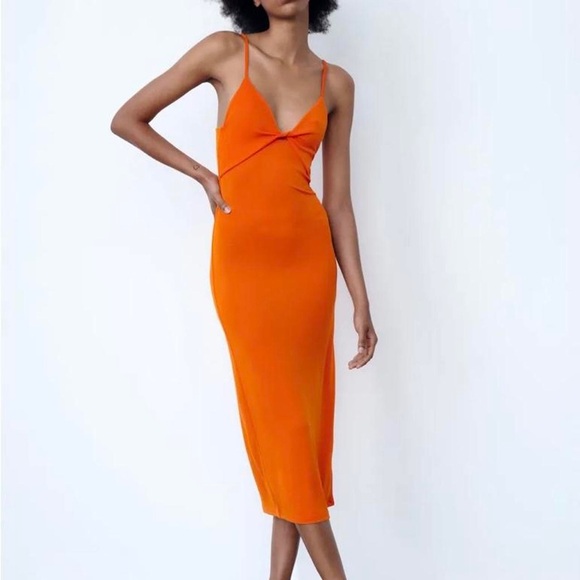 Zara Dresses & Skirts - Orange Bodycon Dress